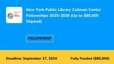 Apply Now for the 2025-2026 Cullman Centre International Fellowship (Stipend of $ 85 000)