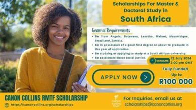 Canon Collins RMTF Scholarships for Postgraduate Study in 2025 (up to R100 000)