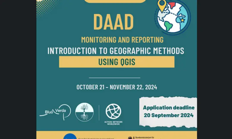 Call for Applications: DAAD Online Course on Project Monitoring and Reporting: Introduction to Geographic Methods using QGIS (Free Course)