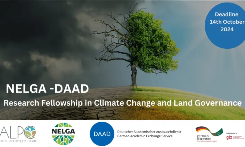 Call for Applications: 2024 NELG-DAAD Research Fellowship in Climate Change and Land Governance