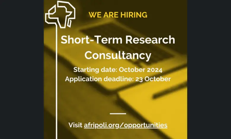 Africa Policy Research Institute is recruiting for a Home based Short-Term Research Consultant