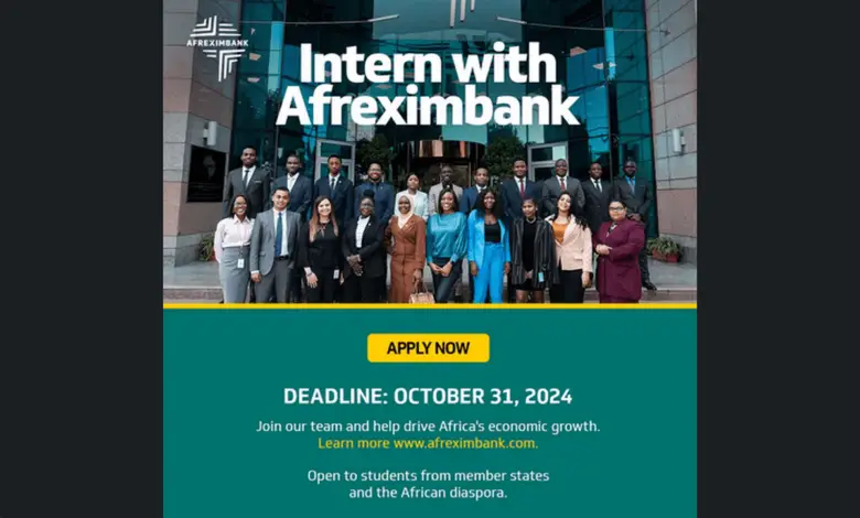 Grow your Career with the Afreximbank Internship Program (USD 800 monthly stipend + travel and housing allowance)