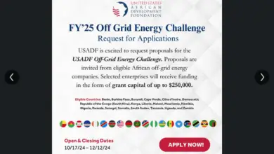 Call for Applications: USADF Off-Grid Energy Challenge (grant capital funding of up to $250,000)