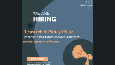 Samuel Hall is recruiting for a Research Assistant Intern to join its Research & Policy pillar in Nairobi or remotely