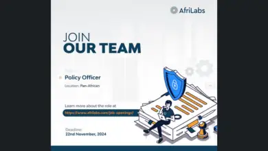 AfriLabs is recruiting for a Policy Officer (Pan-African, Hybrid/Remote)