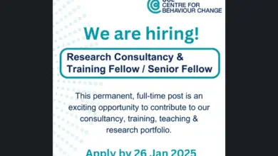 University of College London (UCL) Centre for Behaviour Change is recruiting for a Research Consultancy and Training Fellow