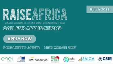 Call for Applications: RAISEAfrica - Renewables Accelerator for Innovative Startups and Entrepreneurs in Africa (cash prizes of up to €10,000)