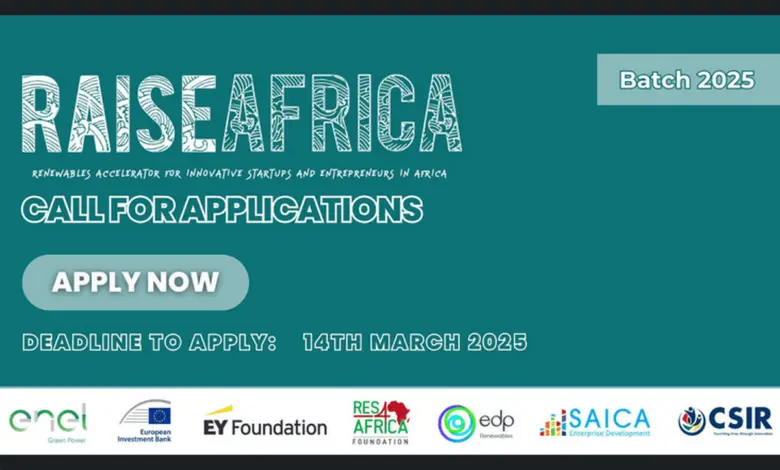 Call for Applications: RAISEAfrica - Renewables Accelerator for Innovative Startups and Entrepreneurs in Africa (cash prizes of up to €10,000)