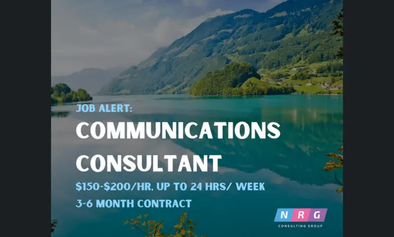 NRG is supporting a client in the climate space that is looking for a Communications Consultant (Pay is $150-$200/hr up to 24 hours per week)