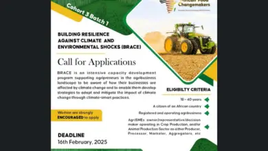 Applications are now open for the Building Resilience Against Climate and Environmental Shocks program (BRACE) for agripreneurs