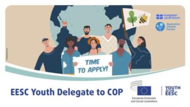 Call for Applications: Become an EESC Youth Delegate to COP (daily allowance + reimbursement of travel expenses provided)