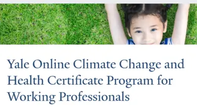 Apply for the Yale Online Climate Change and Health Certificate Program for Working Professionals (scholarships available)