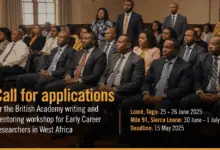 Call for applications for British Academy writing and mentoring workshop for Early Career Researchers in West Africa