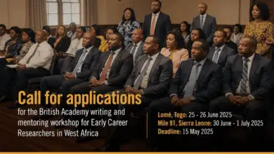 Call for applications for British Academy writing and mentoring workshop for Early Career Researchers in West Africa