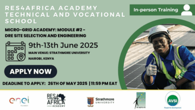 Applications are now open for the 38th Edition of the RES4Africa Academy Technical and Vocational School (20 scholarships available)