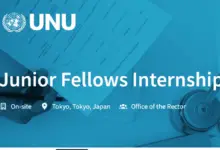 Applications are open for the Paid UNU Junior Fellows Internship for Fall 2025