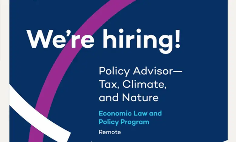 Work Remotely as a Policy Advisor - Tax, Climate, and Nature at the International Institute for Sustainable Development