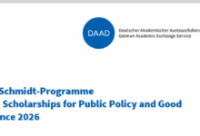 Applications are now open for the fully-funded DAAD Helmut-Schmidt-Programme Masters Scholarships for Public Policy and Good Governance 2026