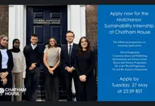 Applications are now open for the Paid Molchanov Sustainability Internship at Chatham House 2025-2026