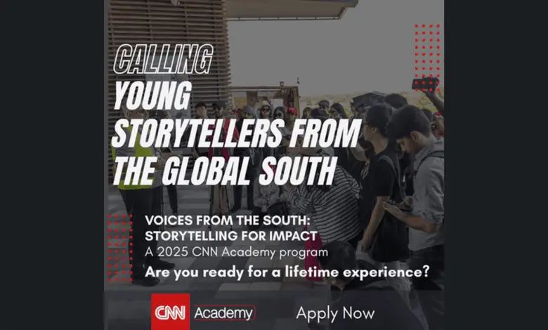 Applications are now open for the 2025 Fully-funded CNN Academy training program for Young Storytellers From The Global South