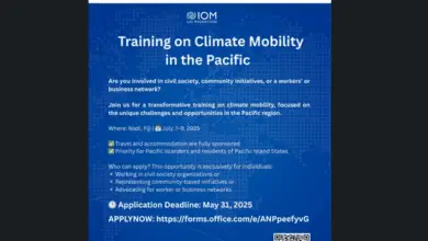 Call for Applications: Fully Funded Training on Climate Mobility in the Pacific