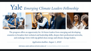 Applications are now open for the 2026 Yale Emerging Climate Leaders Fellowship for Rising Leaders from the Global South!