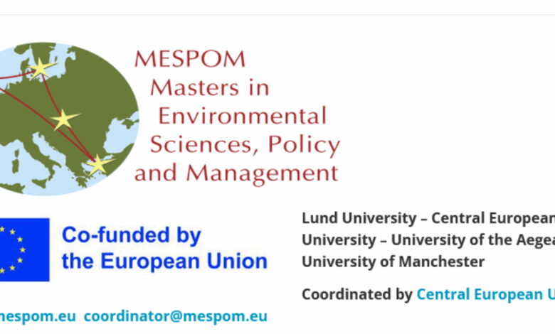 Call for applications: Fully funded Erasmus Mundus Joint Masters scholarships for the Environmental Sciences, Policy and Management (MESPOM) programme for studies in 2026-2028