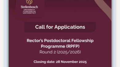 Call for Applications: 2025/26 Stellenbosch University (SU) Rector’s Postdoctoral Fellowship Programme (RPFP)