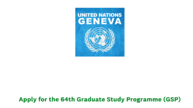 Applications are now open for the United Nations 64th Graduate Study Programme in Geneva, Switzerland