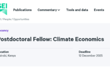 Join Stockholm Environment Institute as a Postdoctoral Fellow: Climate Economics, Apply Now