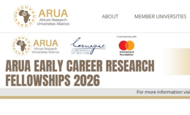 Applications are now open for the Fully Funded ARUA Early-Career Research Fellowship program