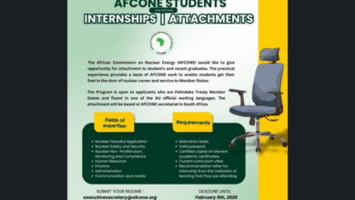 Apply now for the African Commission on Nuclear Energy - AFCONE Student Internships and Attachments 2026 based in South Africa