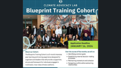 Tight Deadline: Apply Now for the Climate Advocacy Lab Blueprint Training Cohort 2026 (Financial support provided for the in-person kickoff retreat)