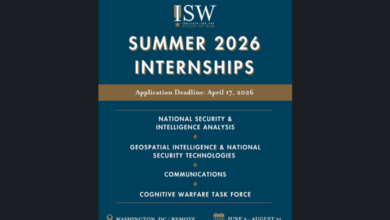 Apply now for the ISW Summer 2026 Internships based in Washington, DC / Remote ($1,000 monthly living stipend)