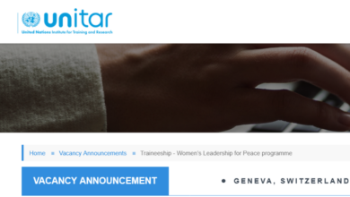 Apply Now for the Funded UNITAR Traineeship - Women’s Leadership for Peace programme (monthly stipend of 900 CHF)