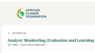 Work remotely as an Analyst: Monitoring, Evaluation and Learning at the African Climate Foundation, Apply Now!