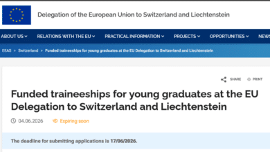 Apply now for the Funded traineeships for young graduates at the EU Delegation to Switzerland and Liechtenstein in 2026/2027
