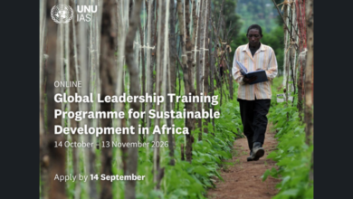 Exciting Online Training Course by UNU-IAS: Apply now for the Global Leadership Training Programme for Sustainable Development in Africa 2026