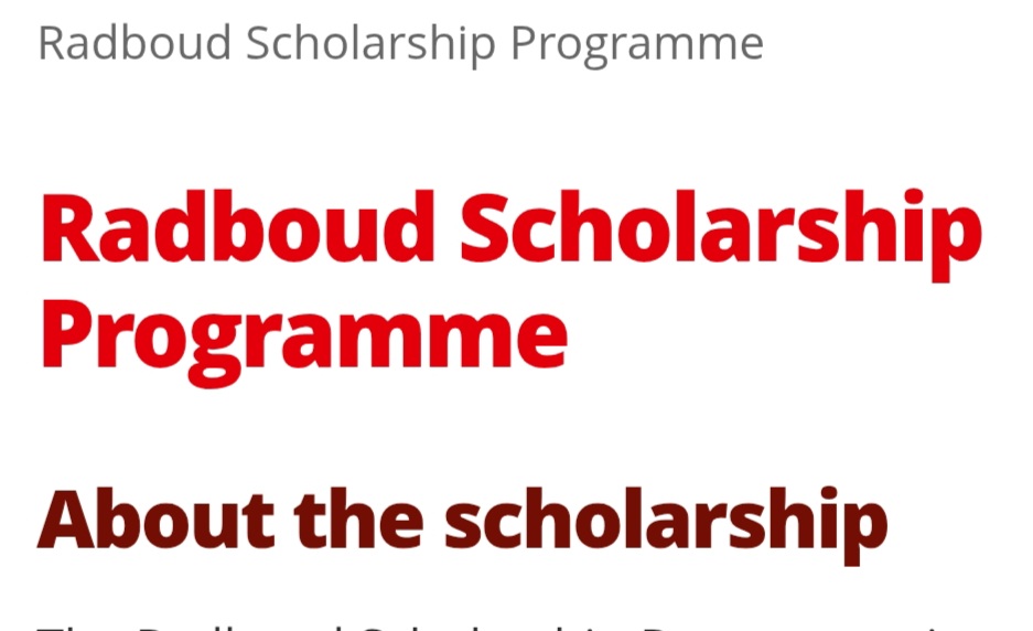 Applications are now open for the 2027/28 Radboud Scholarships for outstanding  International students to study in the Netherlands 